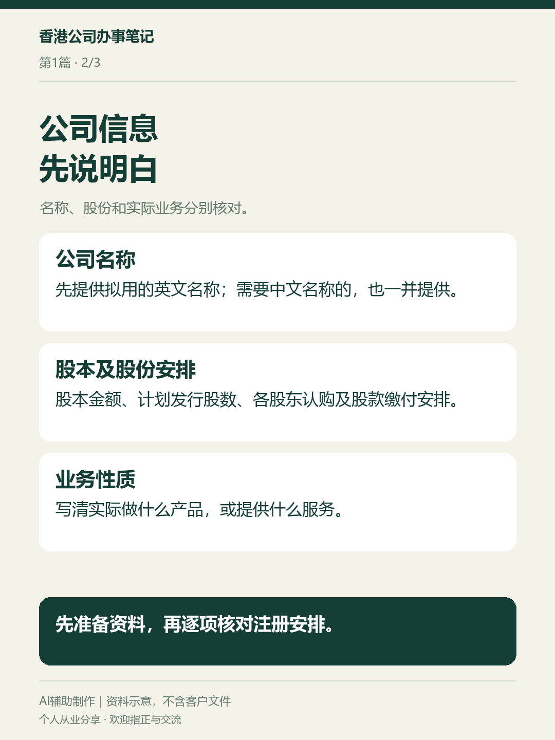 注册香港公司前，需要提供哪些资料：资料卡2